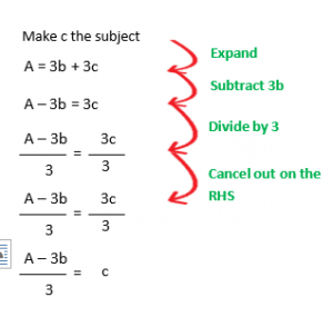 Changing the subject of a formula example 3.2