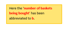 number of baskets 1