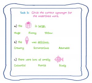 Synonyms Age 9-10 Task 3